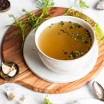 chicken bone broth with dill