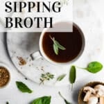 Sipping broth pinterest pin