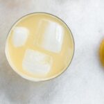 jun tea in a glass with ice
