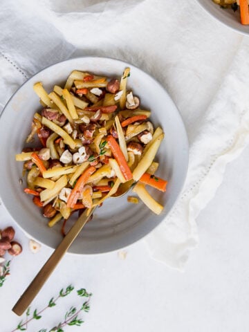roasted carrots garnished with spices