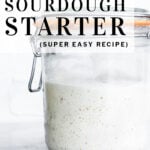 pinterest pin how to make sourdough starter